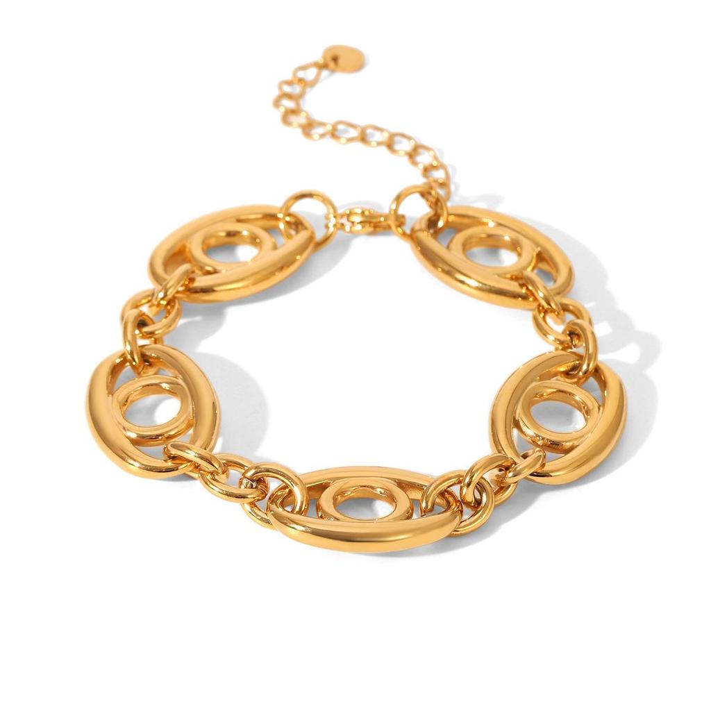 18k Gold-Plated Titanium Steel Bracelet - Elegant, Non-Fading Jewelry for Women
