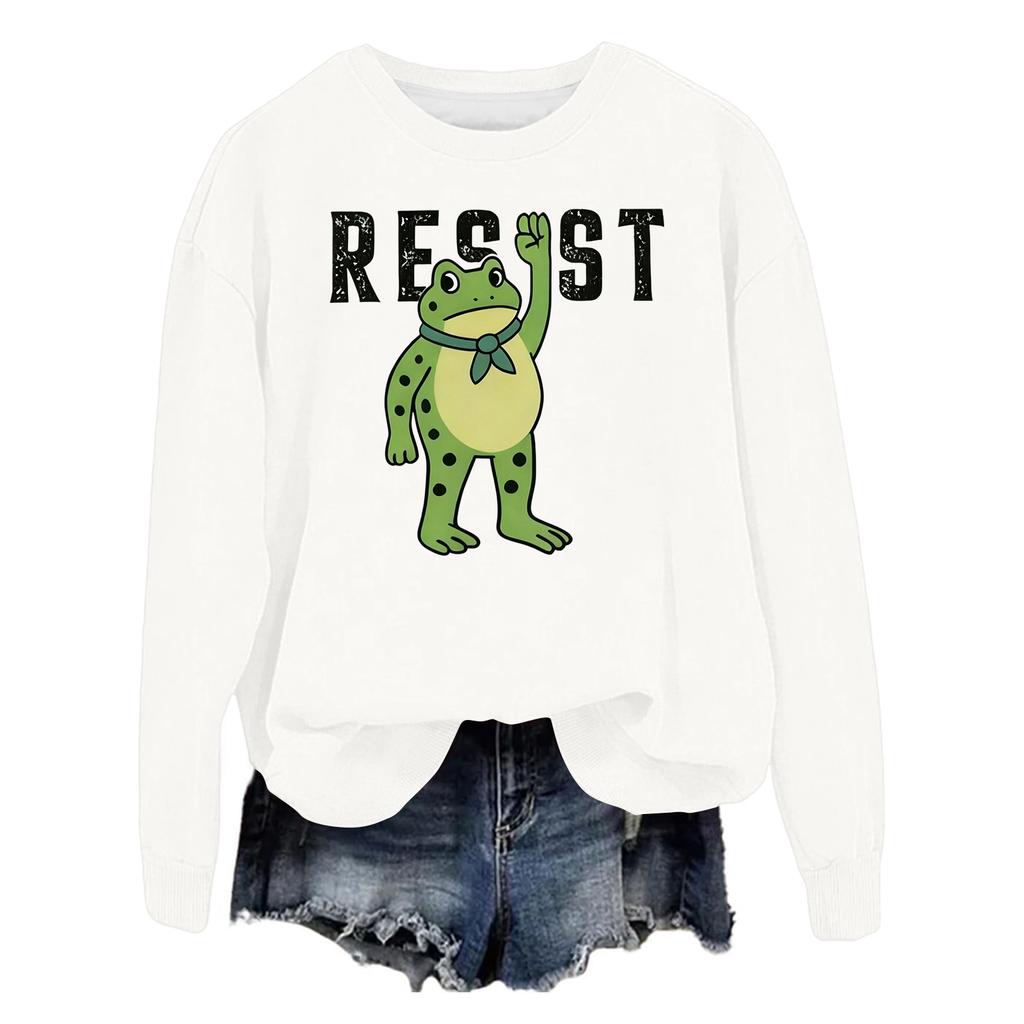 Women's Fashion Casual Long Sleeve Loose Printed Sweatshirt