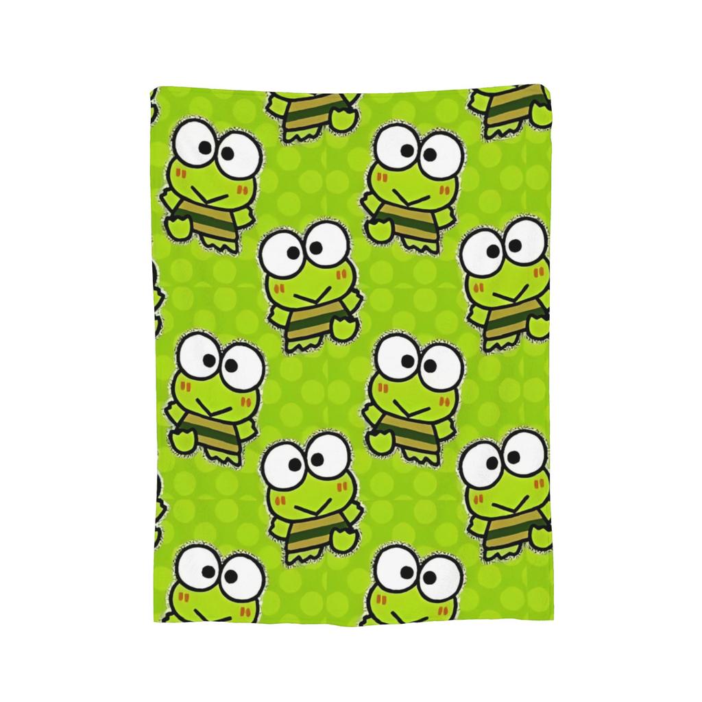 Keroppi Flannel Blankets Anime  Fashion Throw Blankets for Home 125*100cm Bedspread,