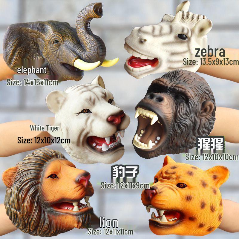 Children's Dinosaur Hand Puppets: Soft Rubber T-Rex, Triceratops, Carnotaurus
