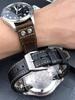 Rivet-decorated Genuine Leather Watch Strap 20 21 22mm for IWC Hamilton Pilot's Le Petit Prince Mark 18 Portofino Watchband
