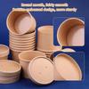 10PCS New Disposable Kraft Paper Bucket Bowl 8oz/12oz/12oz with Lid Round Paper Soup Bucket Hot Soup Bowl Takeaway Packing Boxes