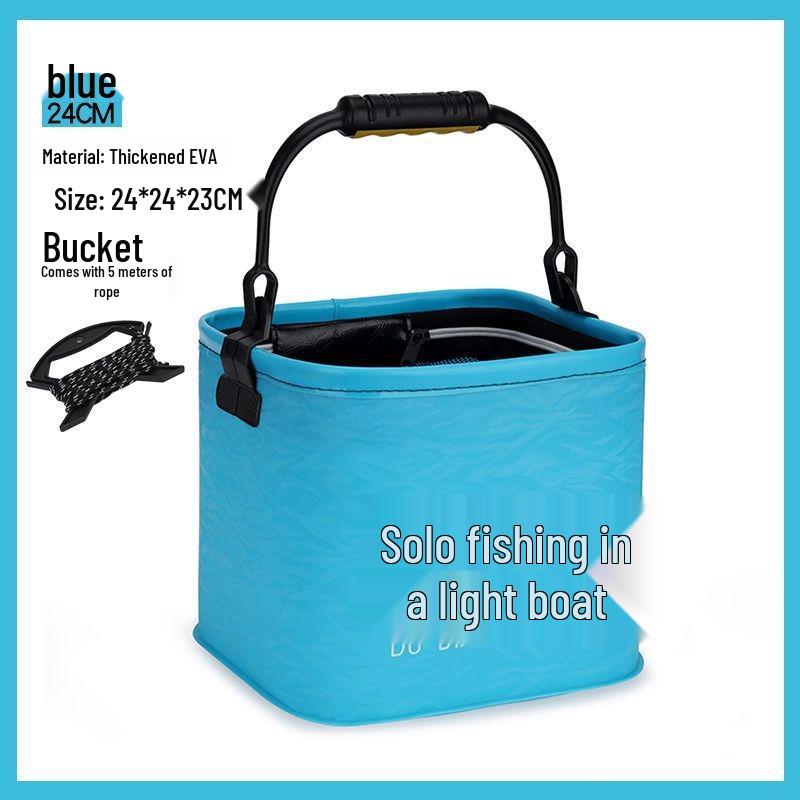 Transparent Folding EVA Fish Keeper Bucket for Camping and Fishing