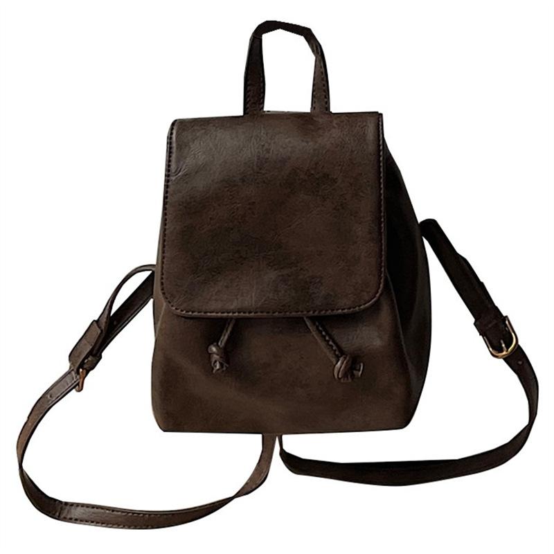Urban Minimalist Vintage Hobo Backpack for Women - Soft PU Leather with Stitched Detailing Zip Inner Pockets & Flap Closure Trendy Casual Daypack