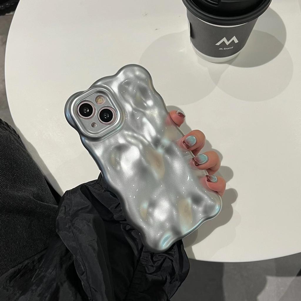 3D Bubble Wave Pattern Phone Case For iPhone 15 14 13 12 11 Pro Max 14promax 14pro Soft Shockproof Back Cover