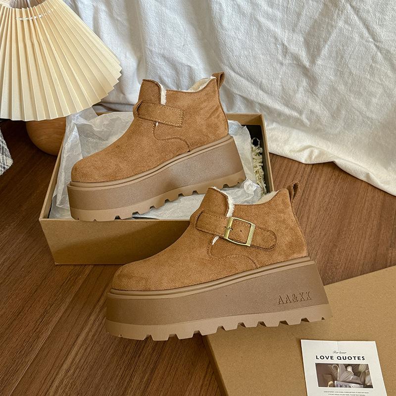 

Женские зимние модные легкие теплые нескользящие повседневные кроссовки на толстой подошве, ботинки из хлопка 40 верблюд