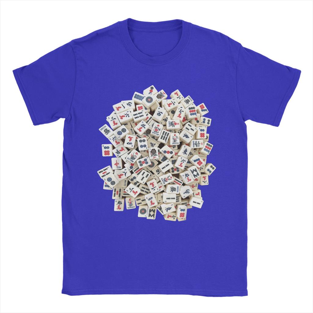 Streetwear T-Shirt Mah Jong Tiles Mah Jongg Mahjong Game Cotton T-Shirts Novelty Tee Shirt for Men Summer Y2K Short Sleeve Tops