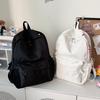 New Solid Color Women'S Waterproof Nylon Backpack Simple School Bag For Teenage Girl Shoulder Travel Bag School Backpack