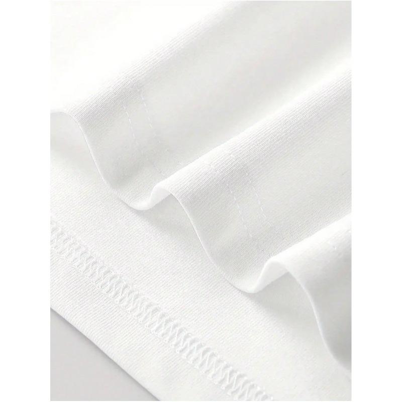 European Size Short Sleeve Round Neck T-Shirt 2026 Spring/Summer New Arrival White Casual Bow  Print Women's Fun Regular Top