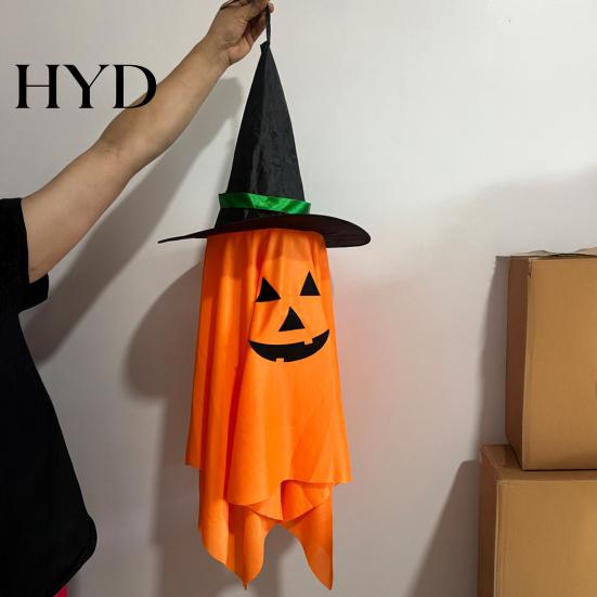Gothic Party Theme Decor Cute Halloween Hanging Decor, Pumpkin Ghost Pendant with Indoor Festival Atmosphere Props Wizard Hat, Spooky Witch