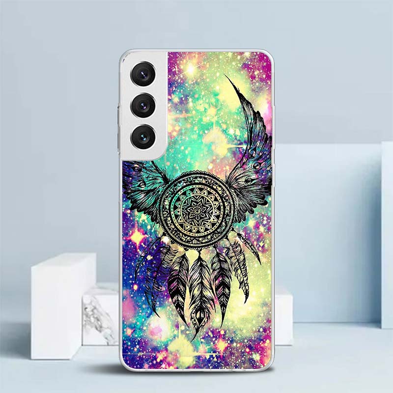 Retro Feather Dreamcatcher Soft Cover for Samsung Galaxy S25 Edge S26 S24 S23 Ultra Phone Case S22 S21 Plus S20 FE Print Pattern