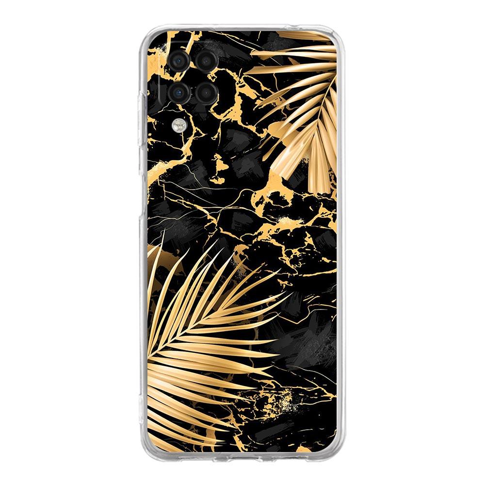 Black Gold marble tropic Phone Case For Samsung Galaxy A51 A71 A21S A12 A11 A31 A41 A03S A13 A33 A73 A53 A52 A32 5G A23 Cover