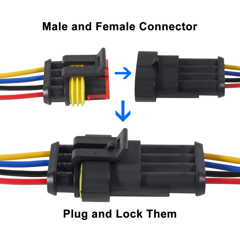 8 Pairs 4 Pin Connector Waterproof Electrical 4 Pin Plug