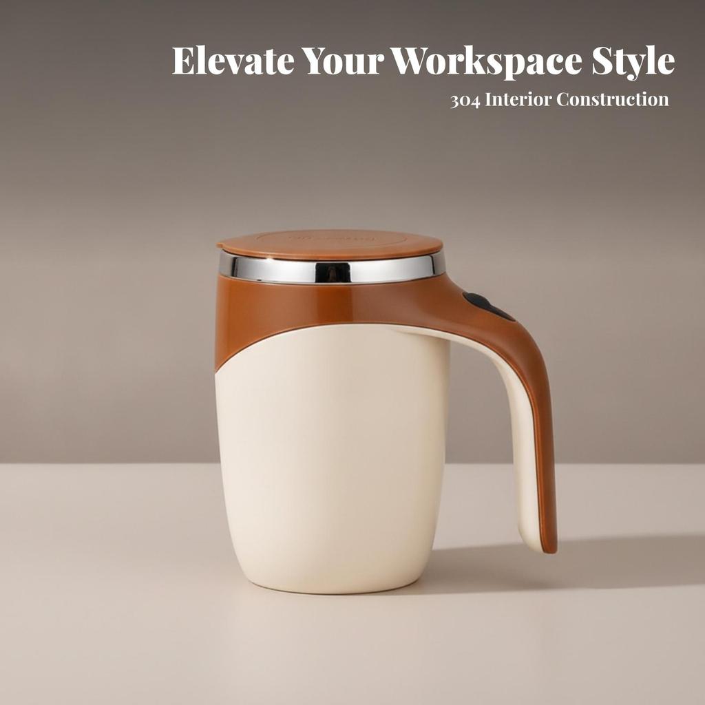 Rechargeable Stirring Coffee Mug Smooth easy-tInterior, Auto-mixing