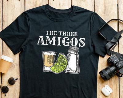The Three Amigos Tequila Lime Salt T-Shirt and Kids Tshirt, Cinco De Mayo Tee