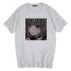 Dark Gothic Short Sleeve T-shirt Cute Cartoon Girl Streetwear Simple Casual Top Retro Loose E-Girl Summer Short Sleeve T-shirt