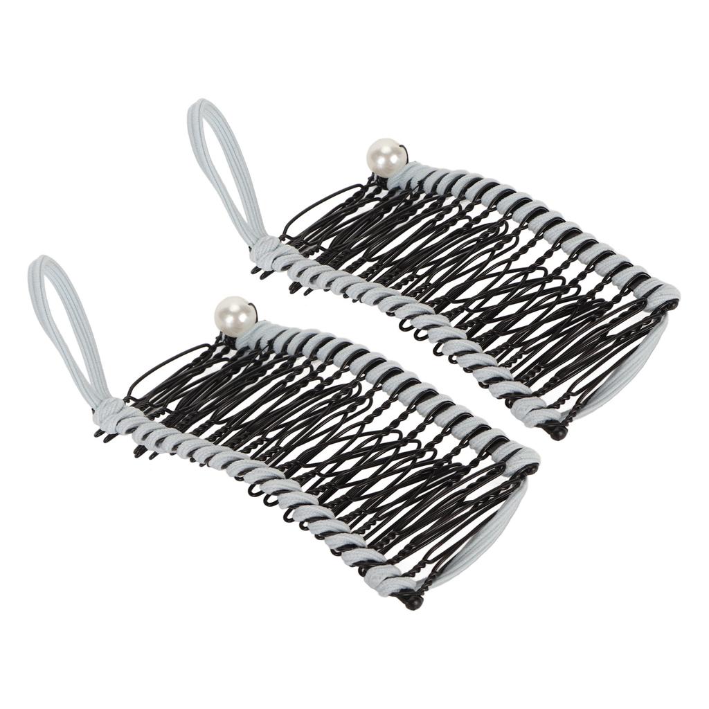 2pcs Banana Hair Clips Fashionable Stretchy Vintage Clincher Comb Tool for Women Thick Wavy Curly Hair