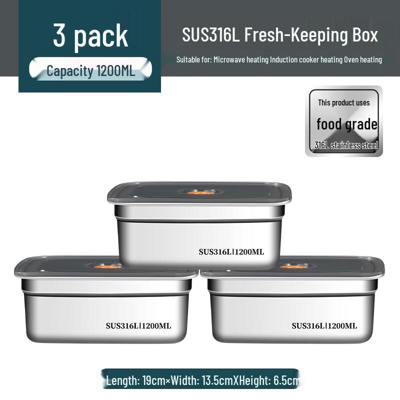 Premium 316 Stainless Steel Food Storage Container with Lid