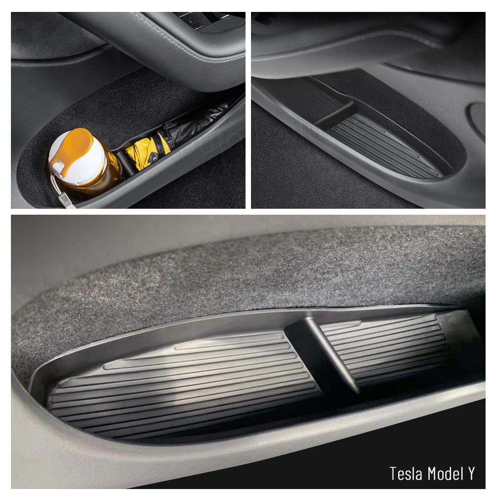 4pcs/Set Door Side Storage Box Door Handle Armrest Tray Organizer For Tesla Model 3 Model Y   2022 Front Rear