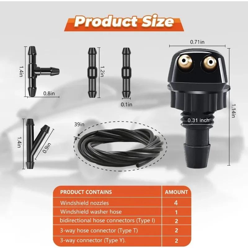 Car Dual Hole Windshield Washer Nozzle Wiper Water Spray Nozzle for Most Car Models Car Windshield Wiper Cleaning Nozzle