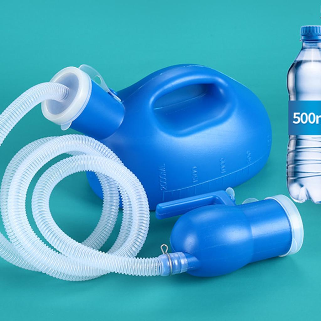 2L Tragbare Urinale für Männer Auslaufsicher Wiederverwendbare Männliche Pinkelflasche für Outdoor Camping Autoreisen Bett Noturinationsgerät