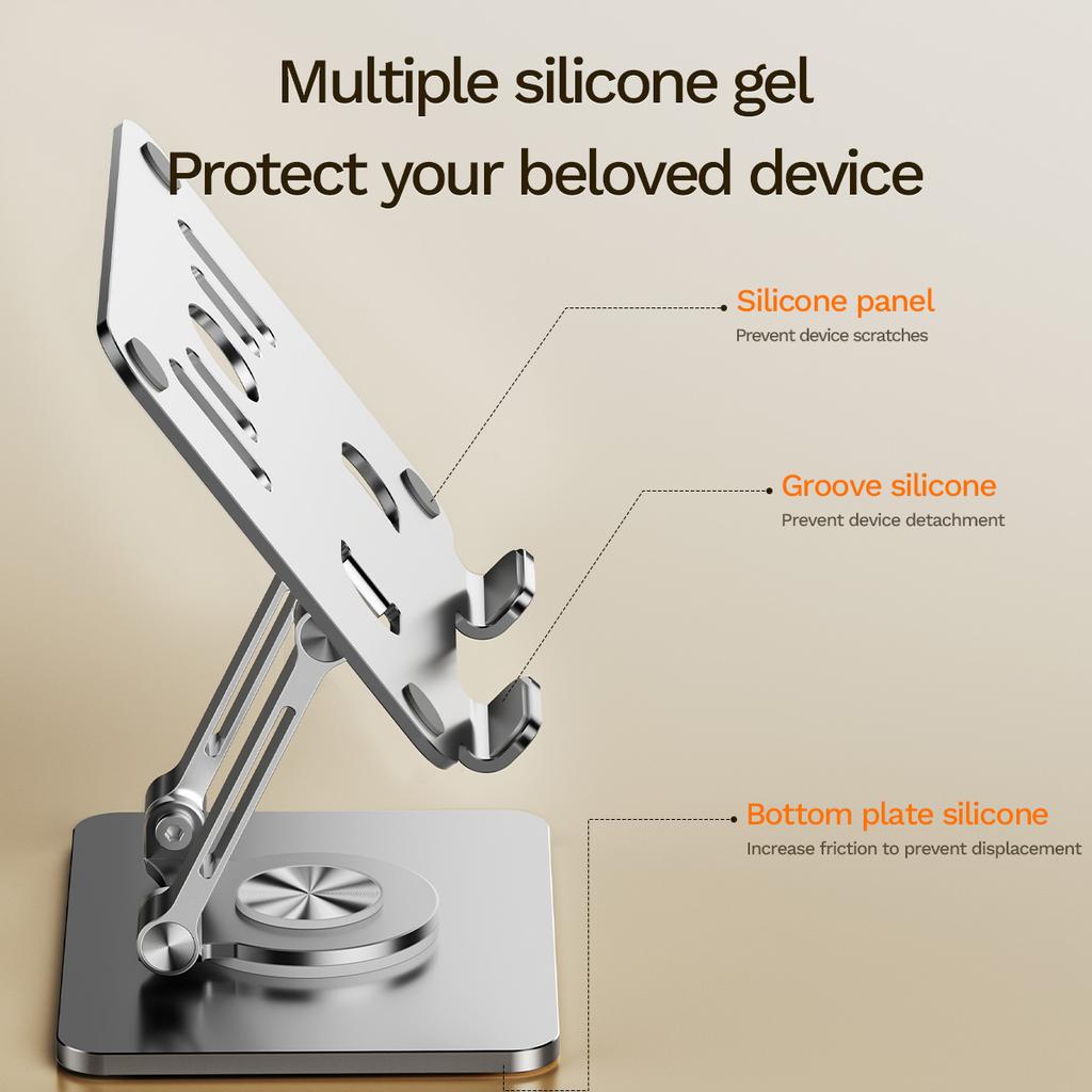 J58 Cooling Gaming Stand Rotating Tablet Holder Dual Rod Support Alloy Steel Foldable Cradle