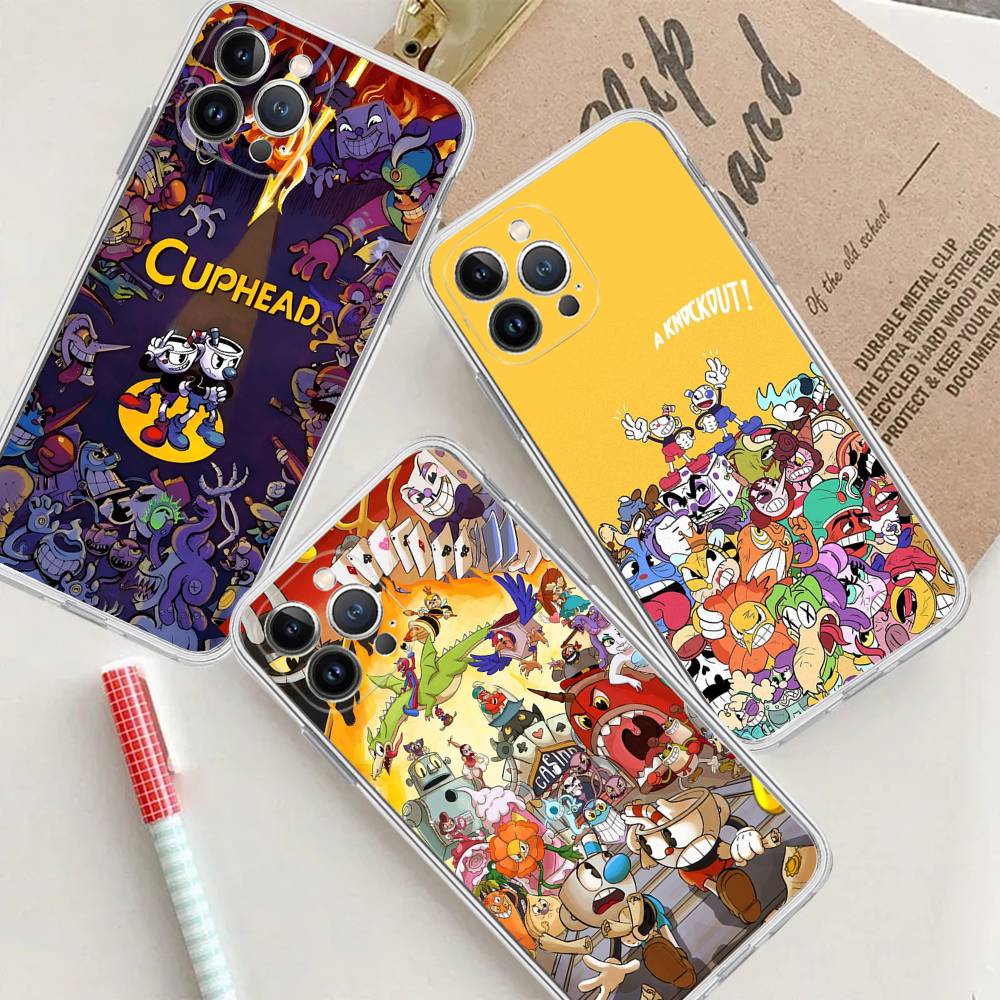 Classic Game Anime C-CupheadS For iPhone 17 16 15 14 13 12 11 Pro max Plus Phone Case High end Silicone