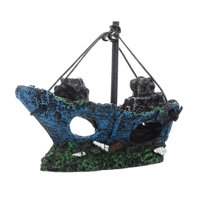 Handcrafted Fish Tanks Ornament Miniature Wrecked Ship Artificial Boats Aquariums Decoration for Underwater Sceneries