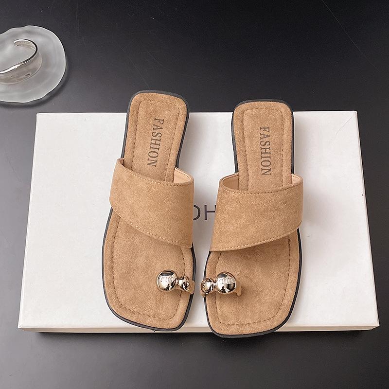 

Low heel with skirt beautiful set of toe cool slippers women wear new beach sandals in summer 40 абрикосовый