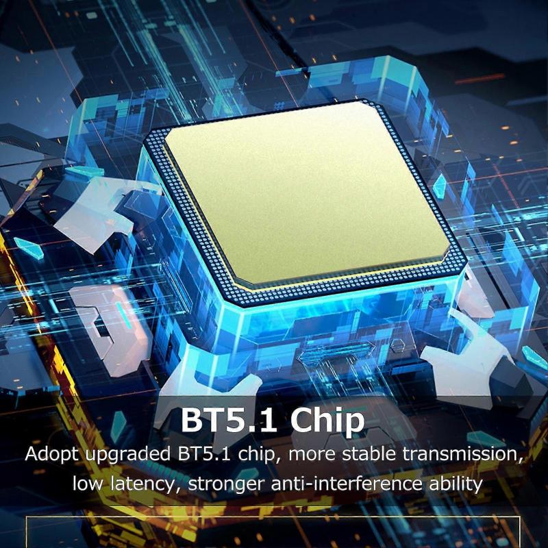 Bt5.1 In-ear Sports Earbuds Cool Breathing Light Led Digital Display Screen