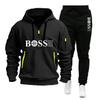 Herbst und Winter Herren Pullover Hoodie und Hose Zweiteiliges Set, Outdoor Jogging Reißverschluss Herren Sportbekleidung Set