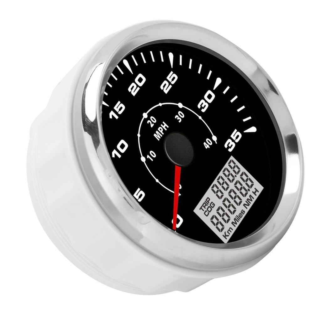 85mm Analog GPS Speedometer Odometer 0‑35Knots IP67 Waterproof 9‑32V with 8 Backlit for Marine Vessel Truck