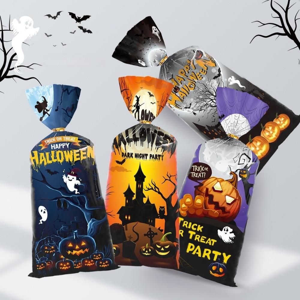 50pcs Reusable Snacks Candy Biscuit Bag Cute Drawstring Bag Halloween Candy Bag Holiday Party