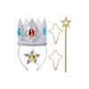 Princess Costume Accessories Set with Crown Headband Star Wand Earrings and Gem Brooch for Cosplay Halloween Stage Performance
