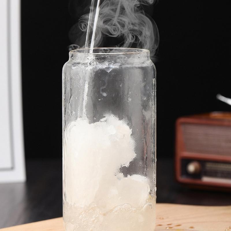 Shock Resistant Drinking Cup With Cover Removable Straw High Borosilicate Glass Coffee Mug for Home Office Use