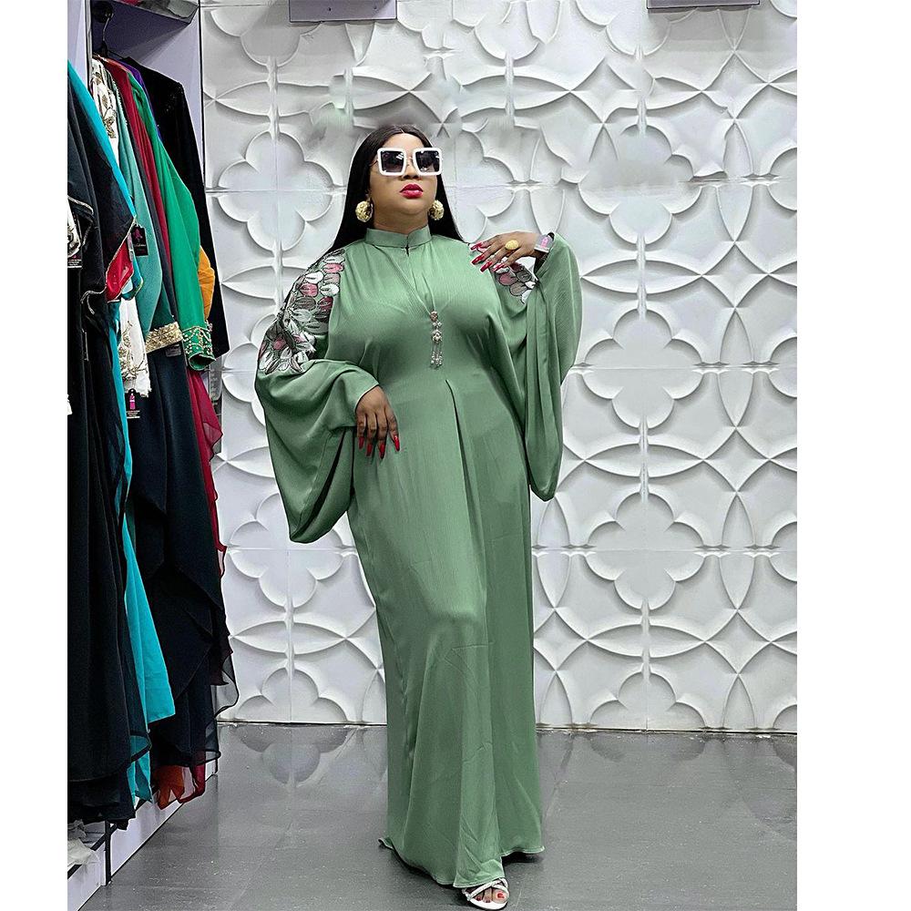 2023 Women's Plus Size Chiffon Hijab Dress - New Style Long African Robe