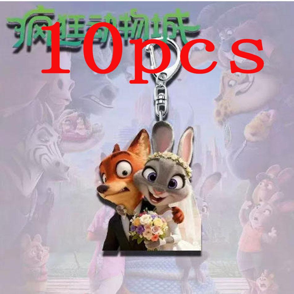 Portachiavi Creativo Carino del Film Zootopia Ornaments in Acrilico Cartone Animato Anime Decorazione per Borse alla Moda Regali per Coppie Amici