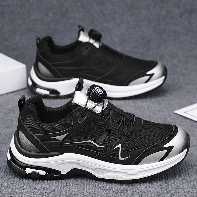 

Men s Casual Soft Soled Lightweight Black Sneakers Without Tie Straps Outdoor Sports Hiking Mountaineering Shoes 43 чёрный