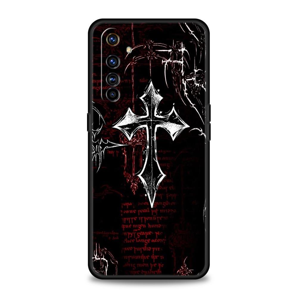 Cross Pattern Element Design Case For Realme C67 C63 C55 C53 C35 C25 C21 GT 2 3 5 6 10 11 12 13 Pro Plus 5G Soft TPU Phone Cover