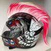 Mohawk Kask Peruk Motosiklet Kask Süslemeleri Peruklar Cockscomb Motocross Tam Yüz Off Road Kask Süsleme Saç Etiketi Yapıştırıcı