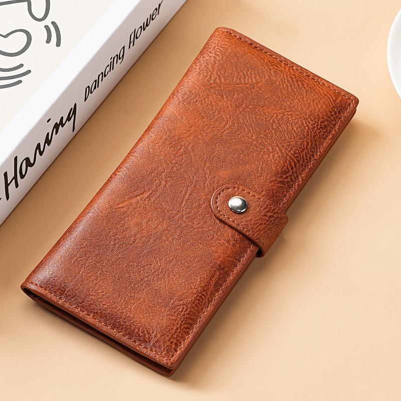 Vintage Long Wallet Men Women PU Leather Clutch Wallet Multi Card Holder Zipper Coin Pocket Business Wallet