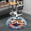 1pc Pomeranian Art Carpet for Office Non-Slip, Round Carpet, Soft & Comfortable, Carpet for Office, Lightweight Round Floor Mat