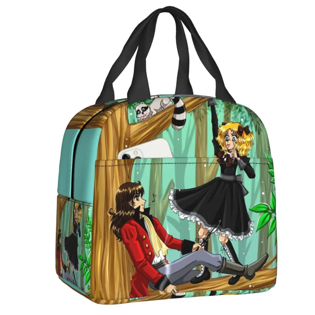 Candy Candy Thermal Insulated Lunch Bags Women Animated Anime Movies Portable Lunch Container School Travel Storage Food Box