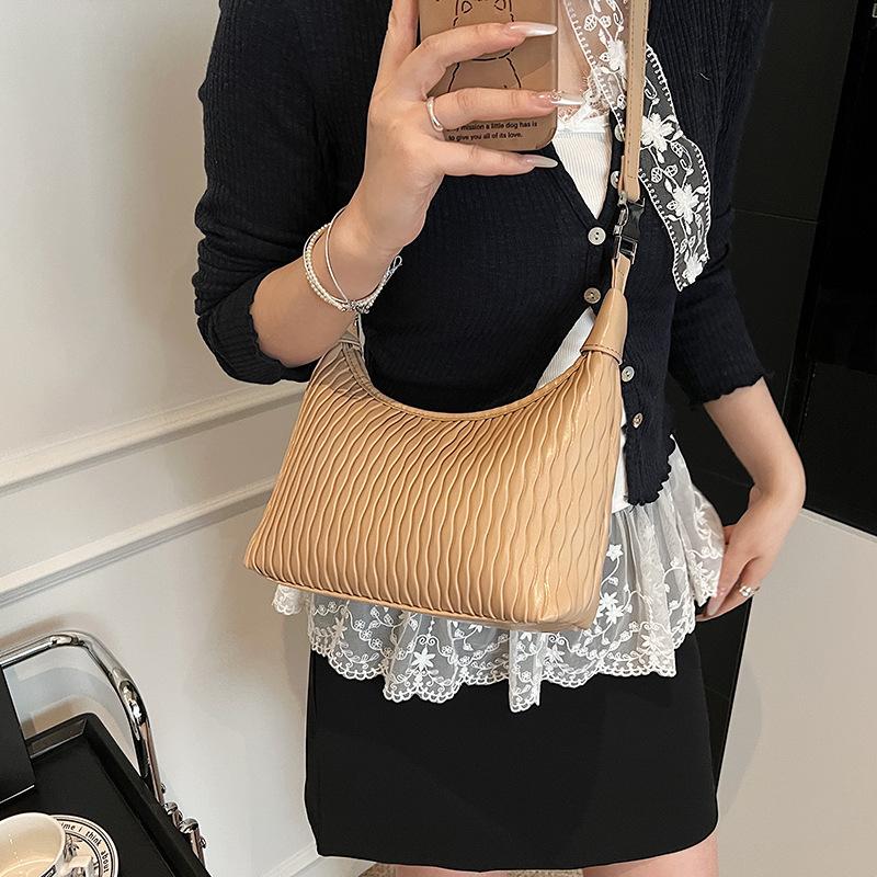 Geantă de mână stil străin pentru femei, trend, texturată, casual, geantă de umăr, culoare solidă, temperament, geantă mesager