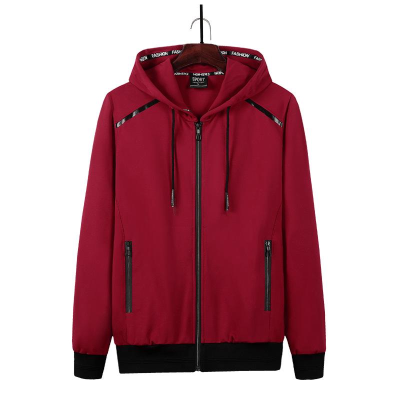 Autumn And Winter Men 'S Clothing Jacket Large Size Casual Fashion Solid Color Stitching Hooded Sweatershirt Coat Brand