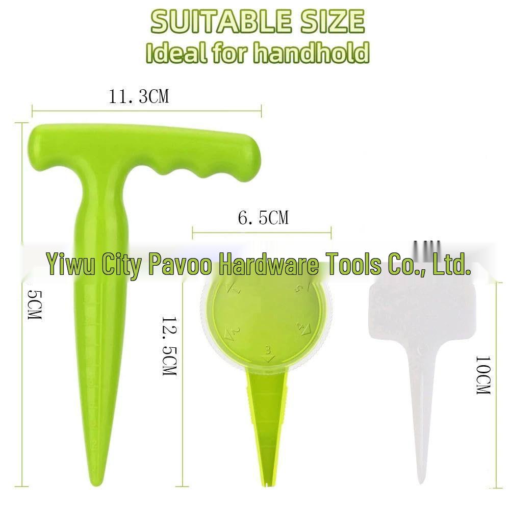 5-Speed Adjustable Fluorescent Green Seeder & Hole Puncher Gardening Tool Set