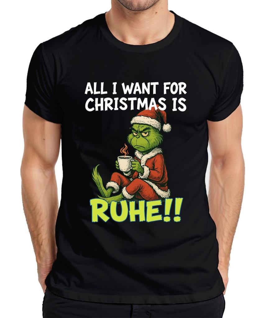 All I Want For Christmas Is Rest Xmas Grinch Sarcastic Unisexs Tshirt