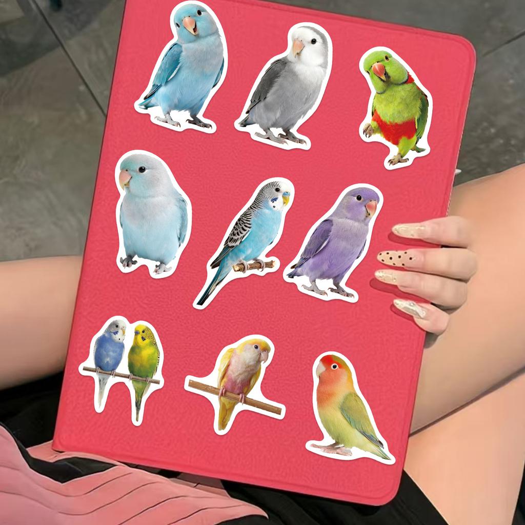 50PCS Cute Cartoon Parrot Graffiti Stickers Waterproof Vinyl Decals for Guitar Notebook Luggage DIY Decoration