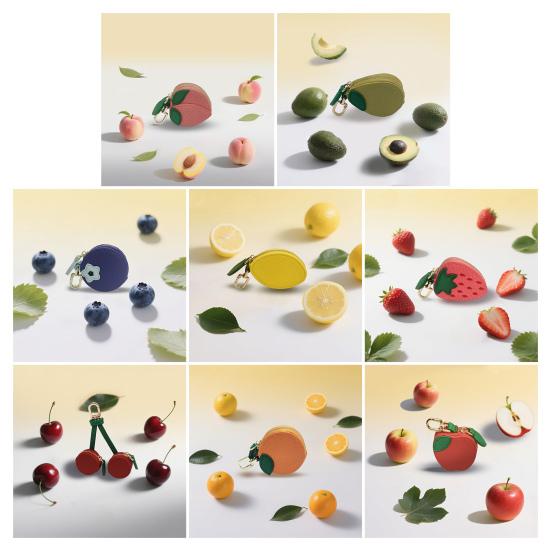 Cute Fruit Coin Purse Bag Charm Mini Fruit Coin Wallet Zipper Change Purse Keychain Charm for Handbag Tote Wallet Accessories