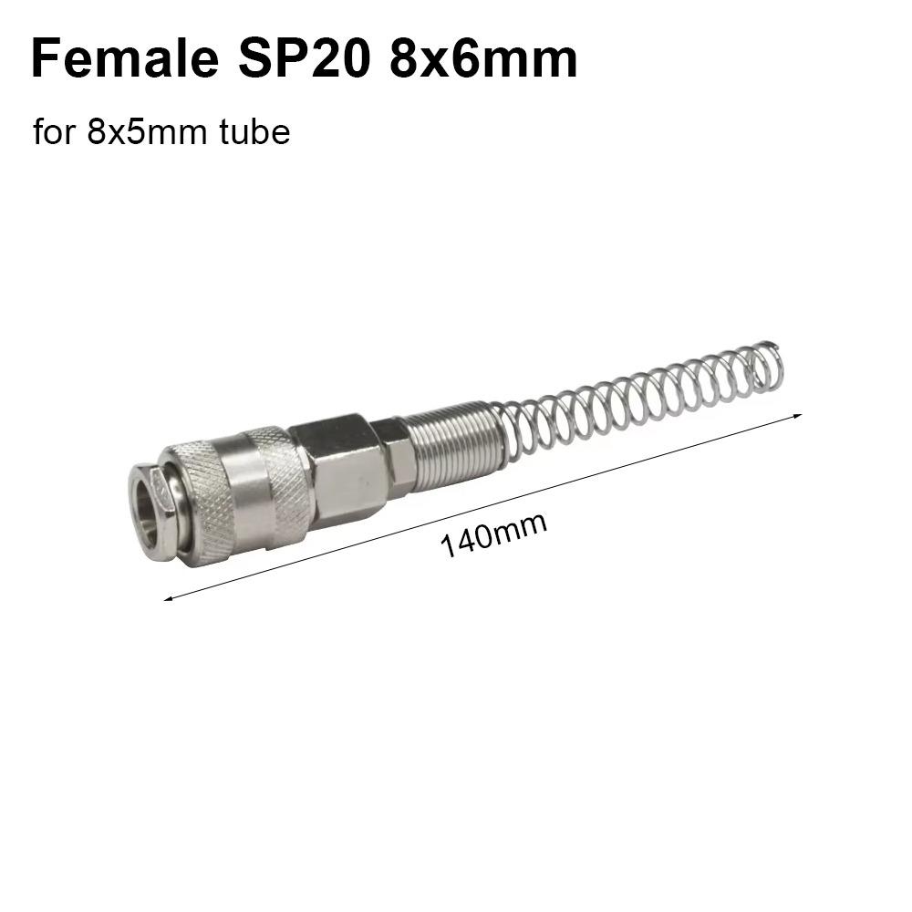 1Pcs with Protective Spring Pneumatic Quick Coupling Iron Plated Nickel SP PP 20 30 40 Air Hose Connector Standard EU